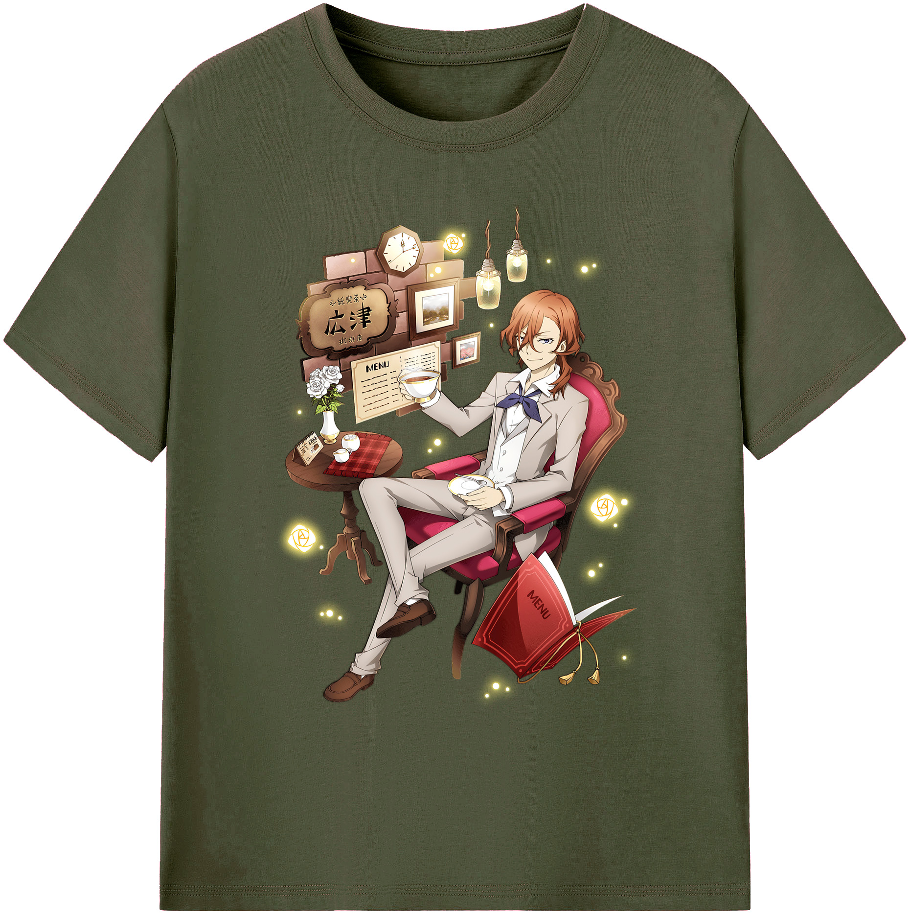 （画像用） 文豪ストレイドッグス Bungo Stray Dogs 綿100％ メンズ半袖Tシャツ｜肌触りやわらか＆通気性